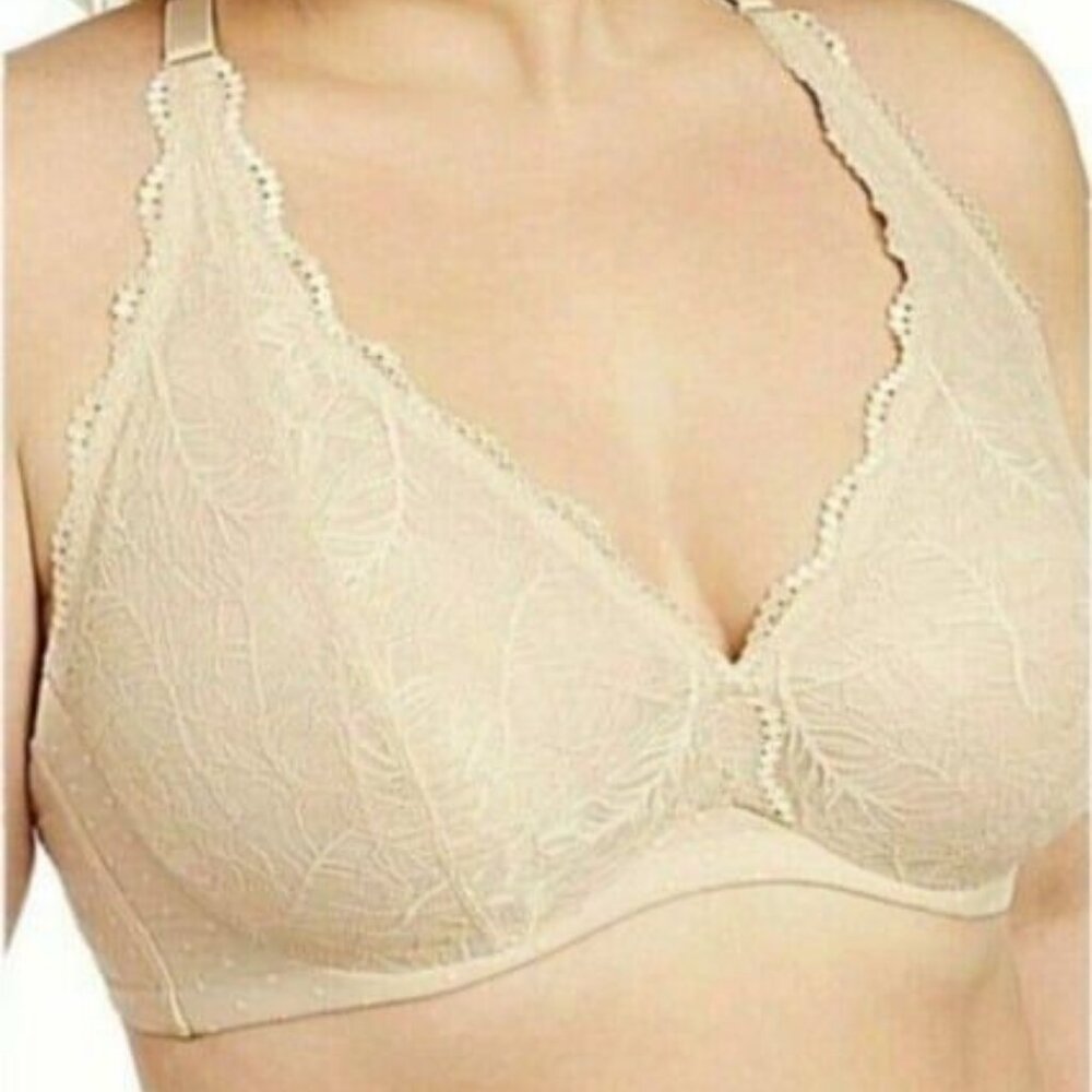 INC International Concepts Womens Bralette Bra U/W Beige Frappe Lace Size 2X NEW